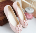 Cute Round Head Flower Design Rubber Flats